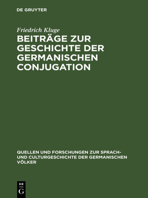cover image of Beiträge zur Geschichte der germanischen Conjugation